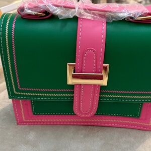 Green and Pink Women's Bag
